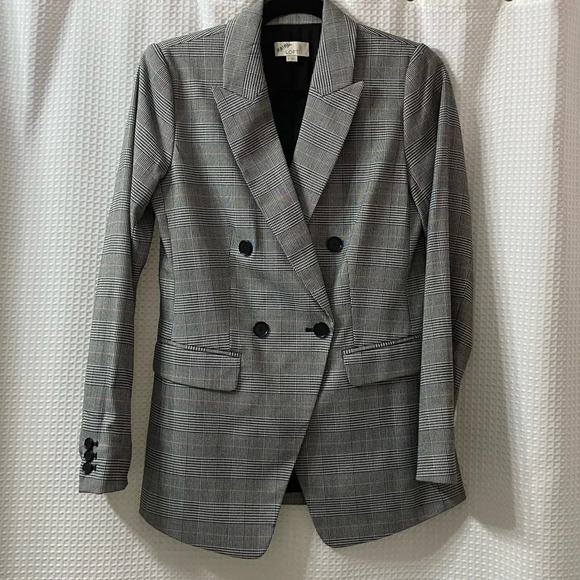 W&W ONCE LOFT Double Breasted Plaid Blazer - Picture 1 of 7